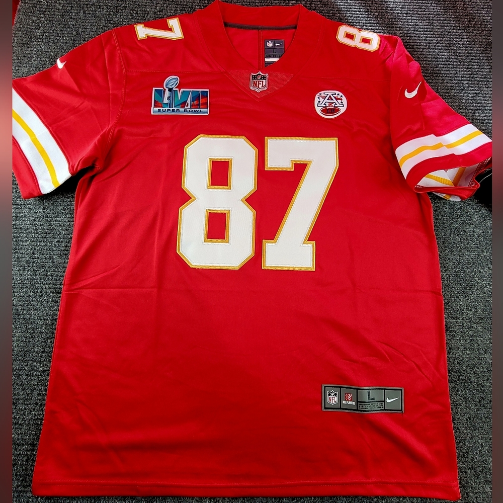Kansas City Chiefs Travis Kelce home red jerse